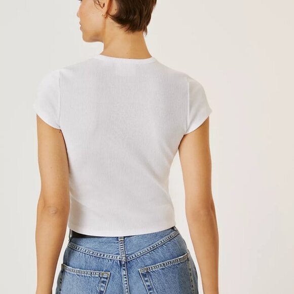 NWT The Blair Stretch Cotton Short-Sleeve Baby Tee by Maeve: Crop Edition MEDIUM - Picture 3 of 7